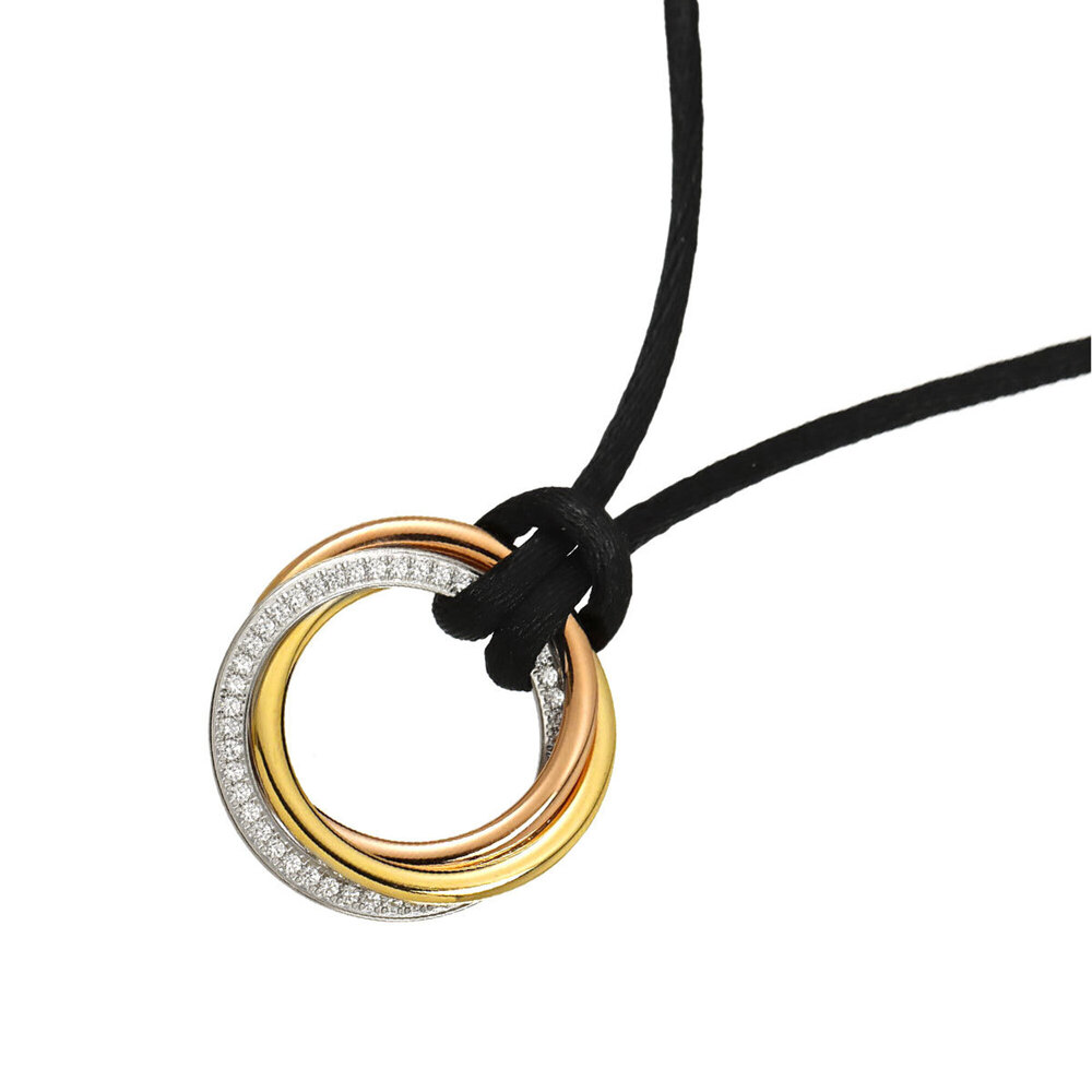 Cartier Trinity Diamond Necklace, 58cm, 18K Yellow Gold, White Pink Gold 750 ...